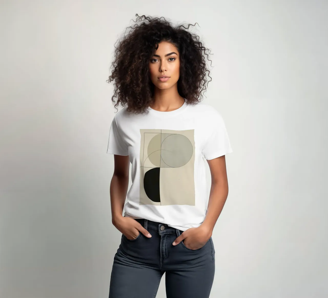 Abstract Composition of Circles Square and Lines t-shirt by DesignDoodle