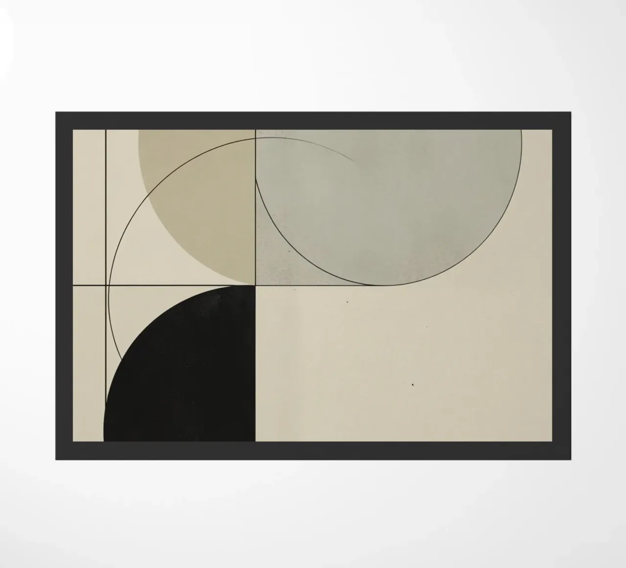 Abstract Composition of Circles Square and Lines doormat by DesignDoodle