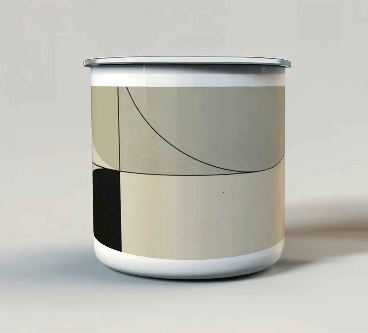 Abstract Composition of Circles Square and Lines enamel mug by DesignDoodle