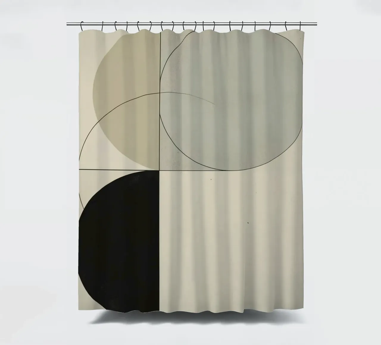 Abstract Composition of Circles Square and Lines shower curtain by DesignDoodle