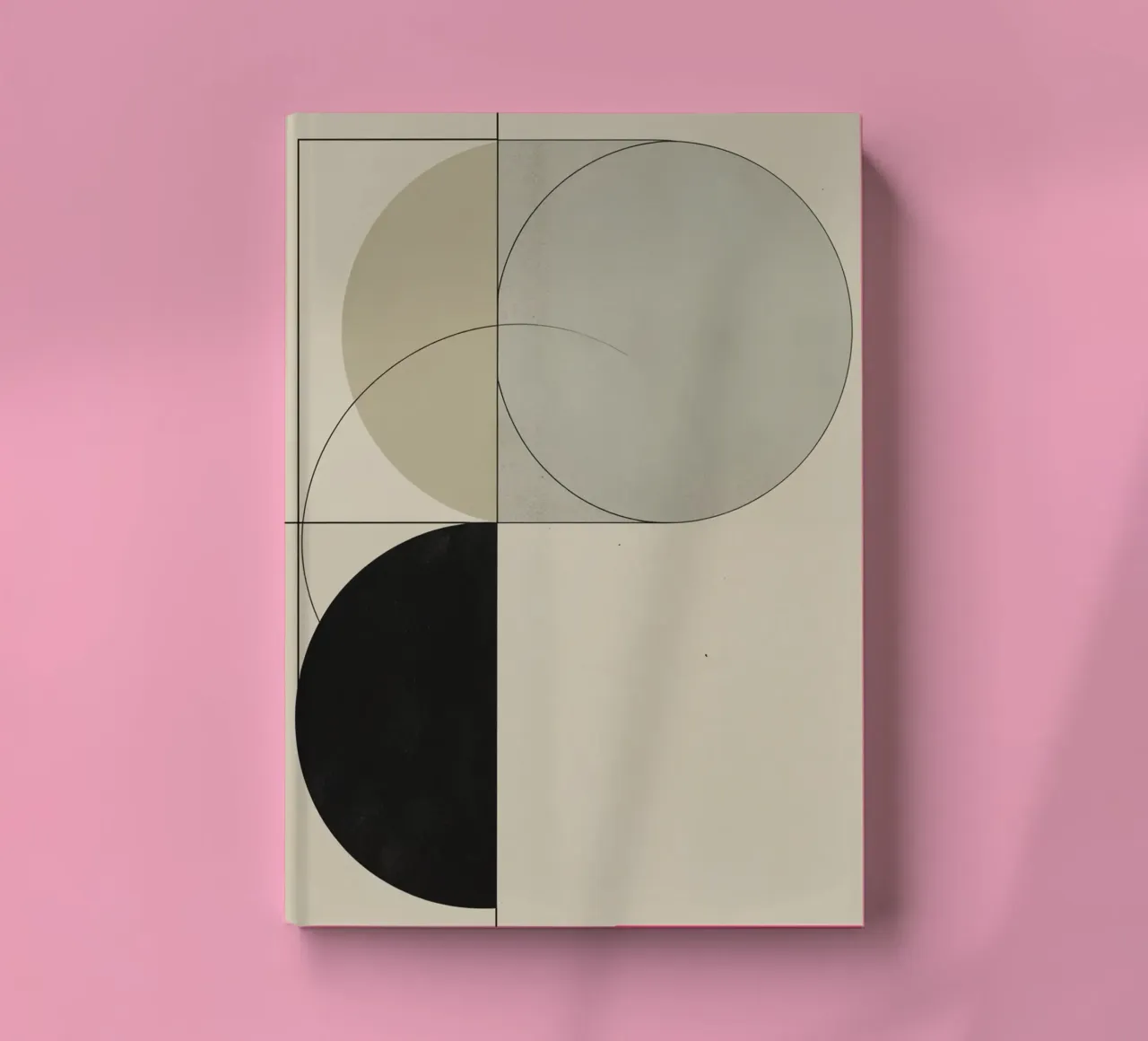 Abstract Composition of Circles Square and Lines notebook by DesignDoodle