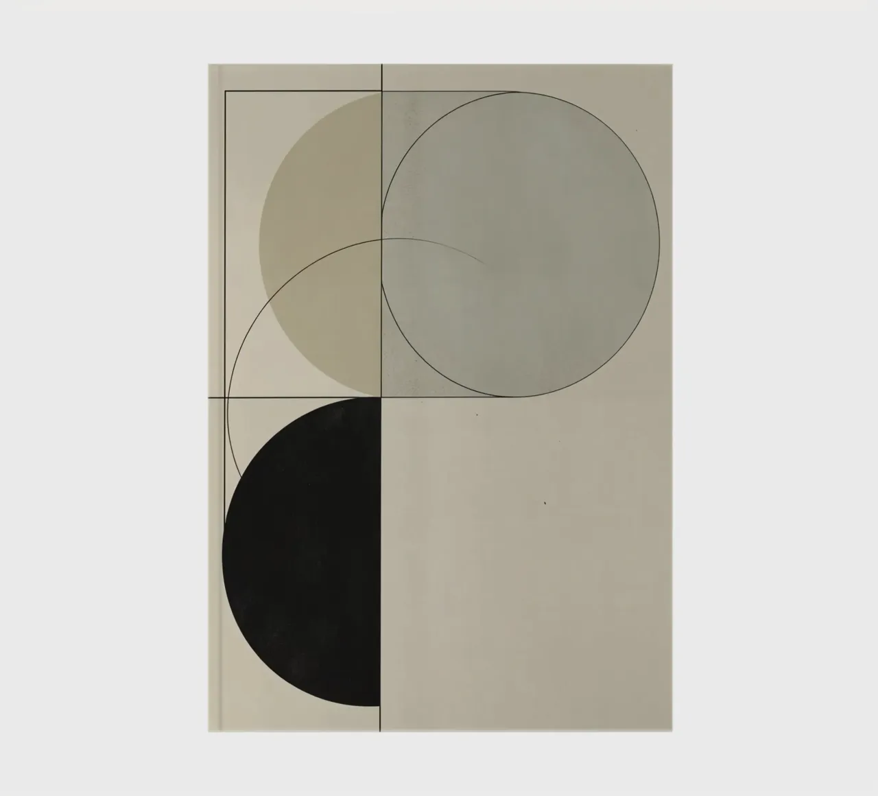 Abstract Composition of Circles Square and Lines notebook by DesignDoodle