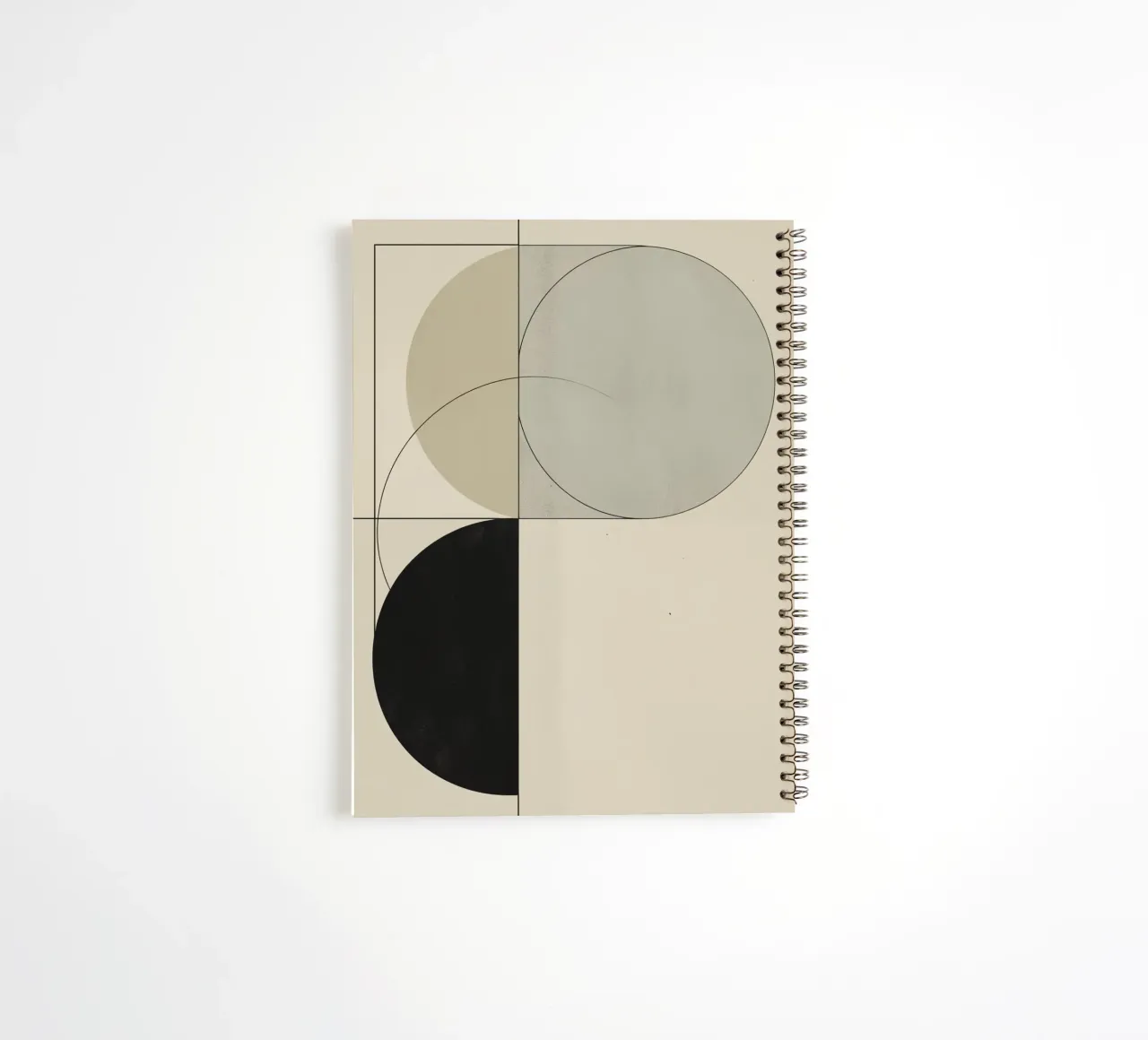 Composition abstraite de cercles, de carrés et de lignes carnet à spirale de DesignDoodle