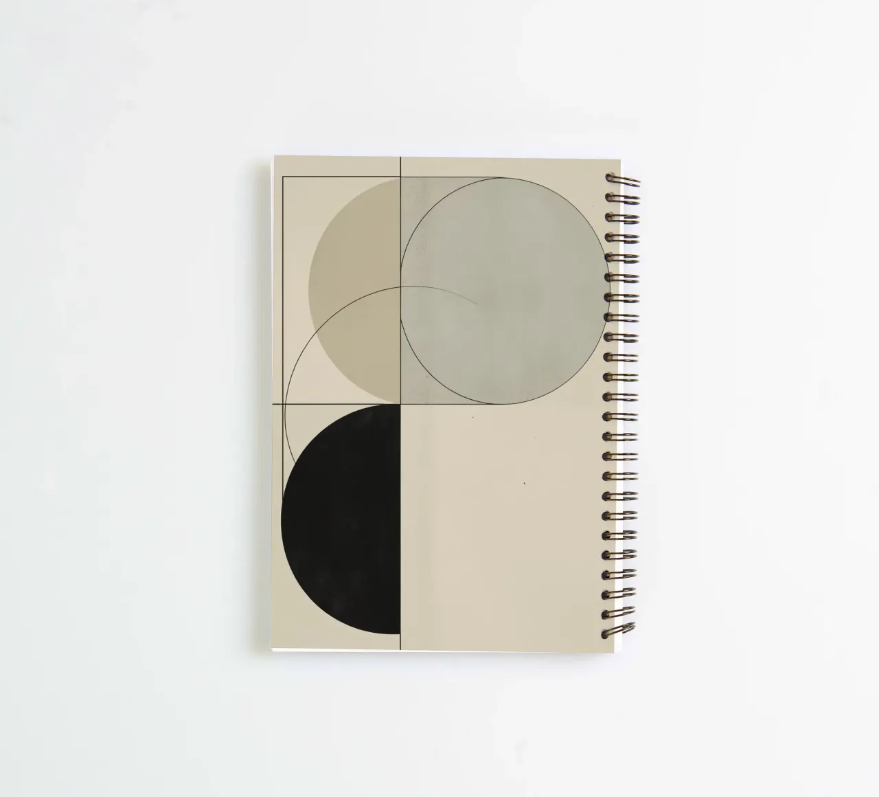Abstract Composition of Circles Square and Lines spiral notebook by DesignDoodle