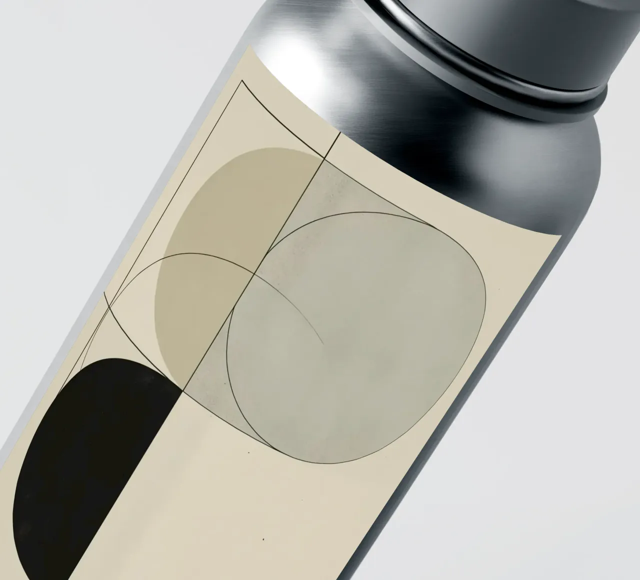 Composition abstraite de cercles, de carrés et de lignes autocollant de DesignDoodle