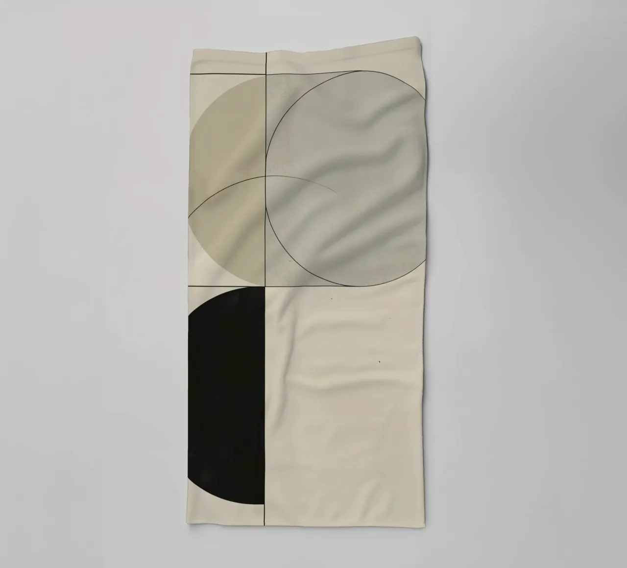 Abstract Composition of Circles Square and Lines towel by DesignDoodle