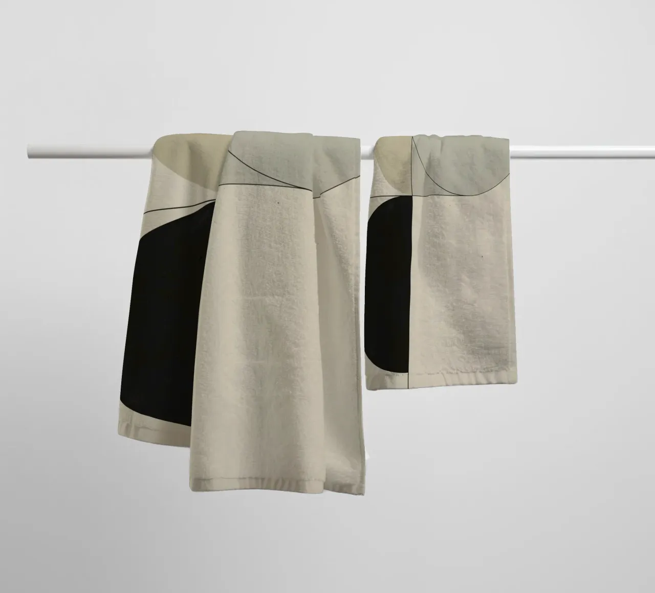 Abstract Composition of Circles Square and Lines towel by DesignDoodle