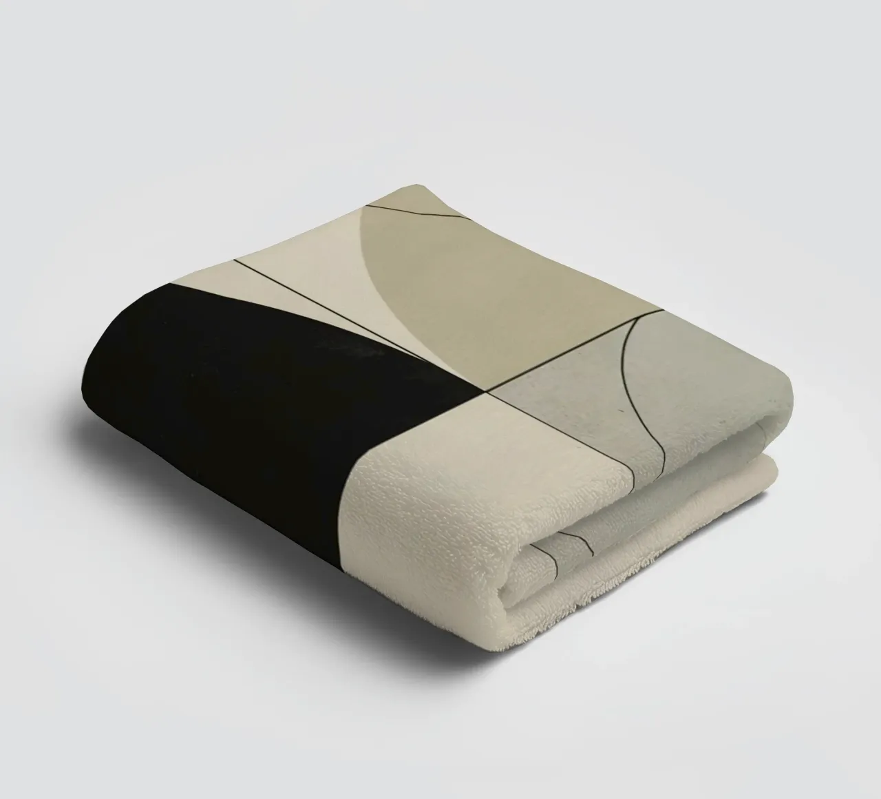 Abstract Composition of Circles Square and Lines towel by DesignDoodle