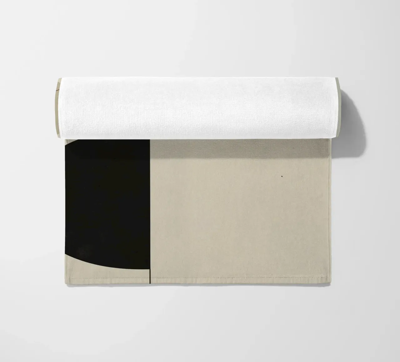 Abstract Composition of Circles Square and Lines beach towel by DesignDoodle