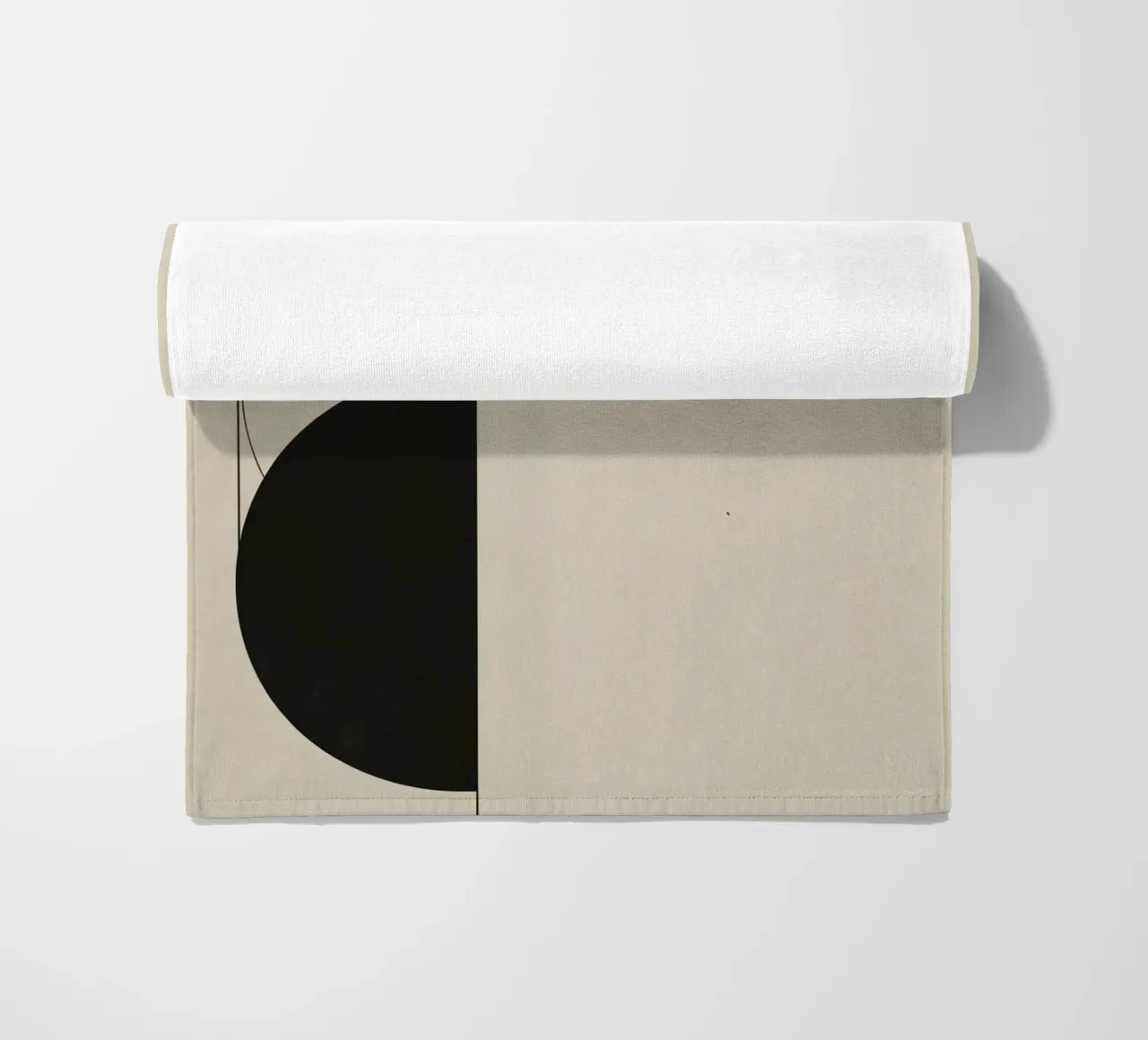Abstract Composition of Circles Square and Lines beach towel by DesignDoodle