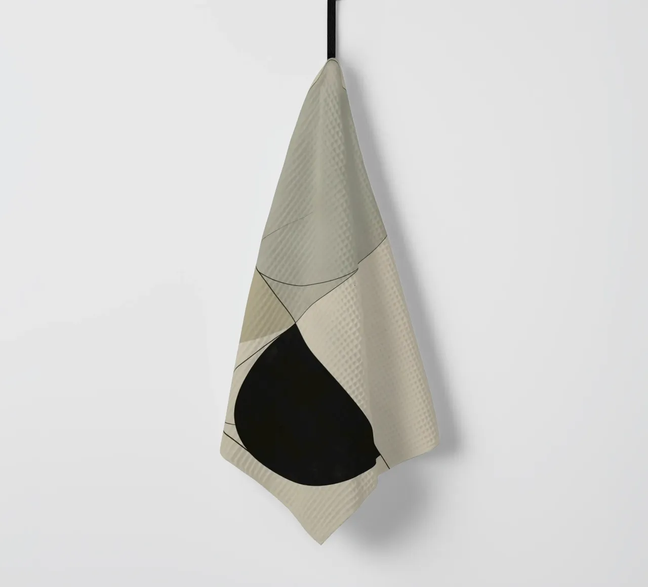Abstract Composition of Circles Square and Lines tea towel by DesignDoodle
