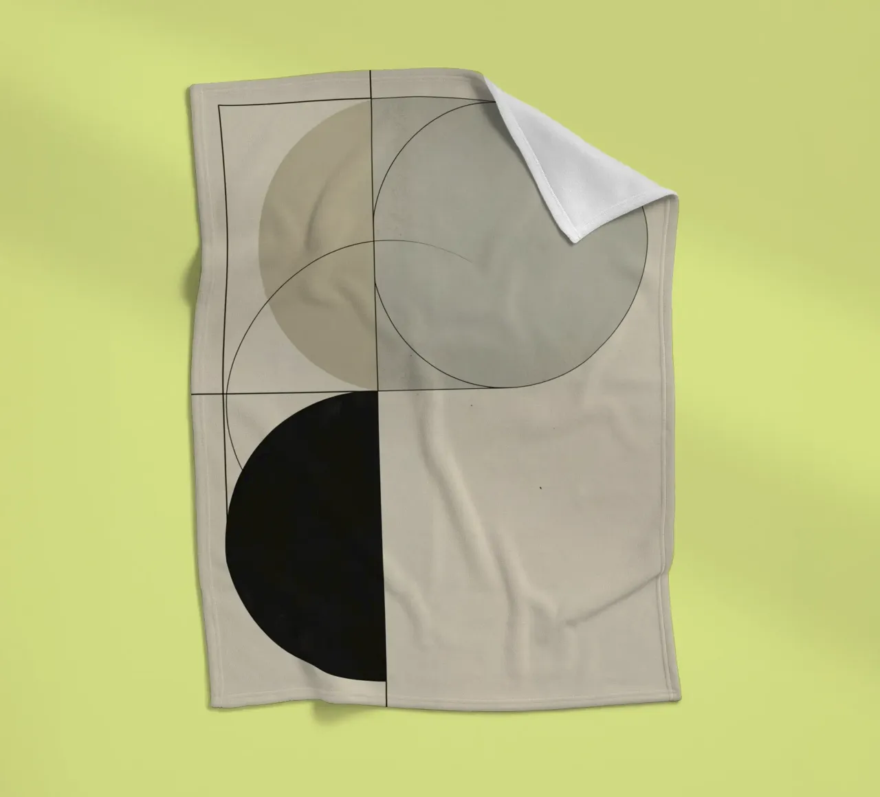 Abstract Composition of Circles Square and Lines fleece blanket by DesignDoodle