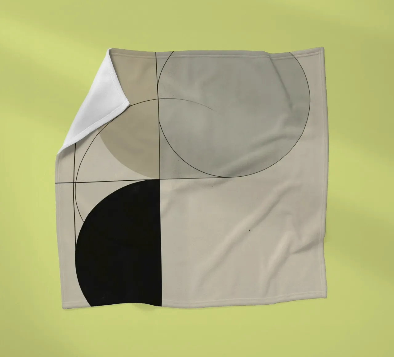 Abstract Composition of Circles Square and Lines fleece blanket by DesignDoodle