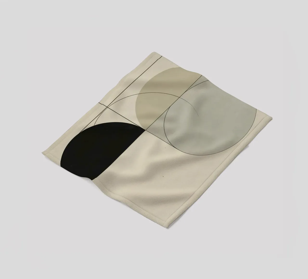 Abstract Composition of Circles Square and Lines fleece blanket by DesignDoodle