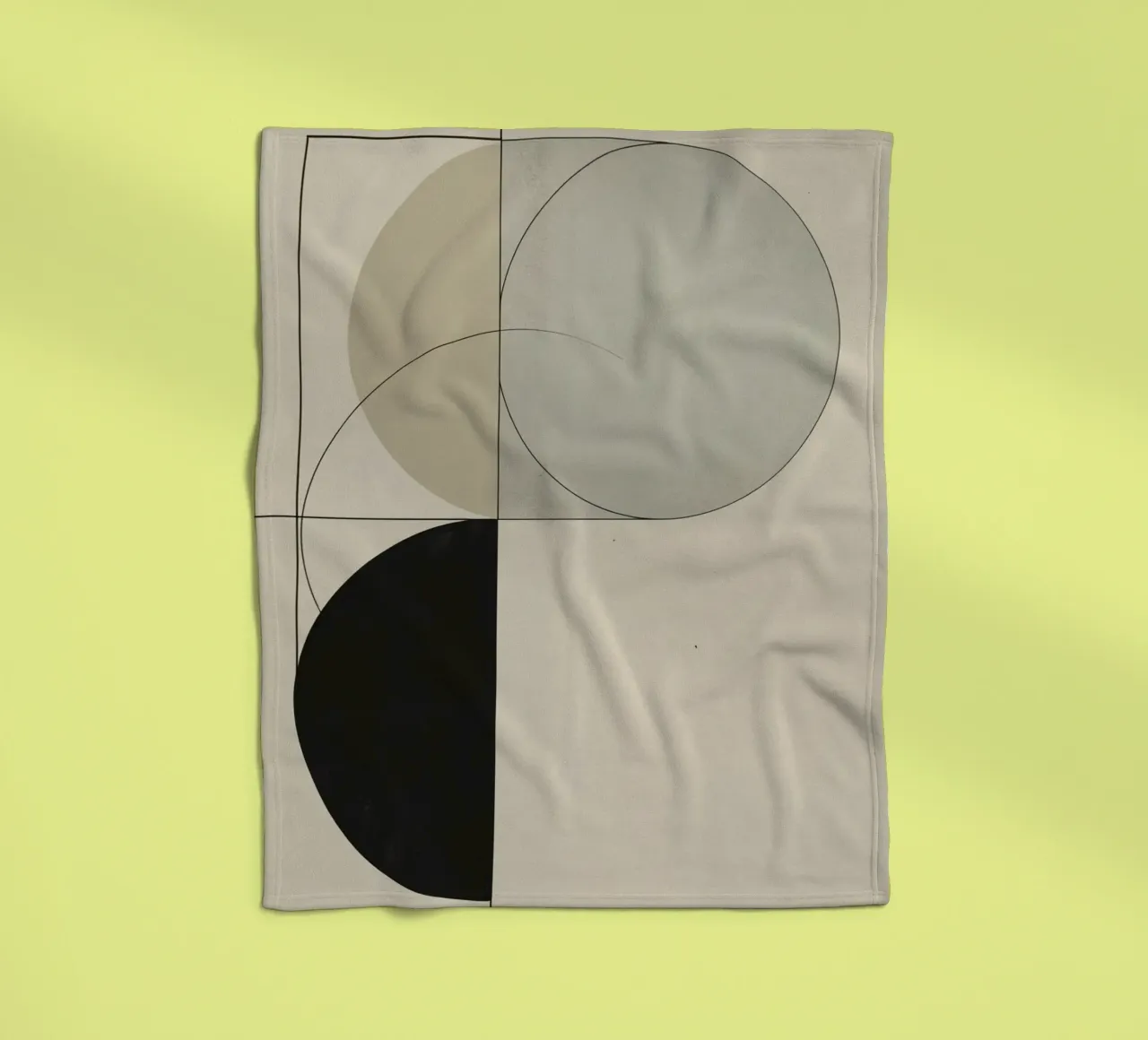 Abstract Composition of Circles Square and Lines fleece blanket by DesignDoodle