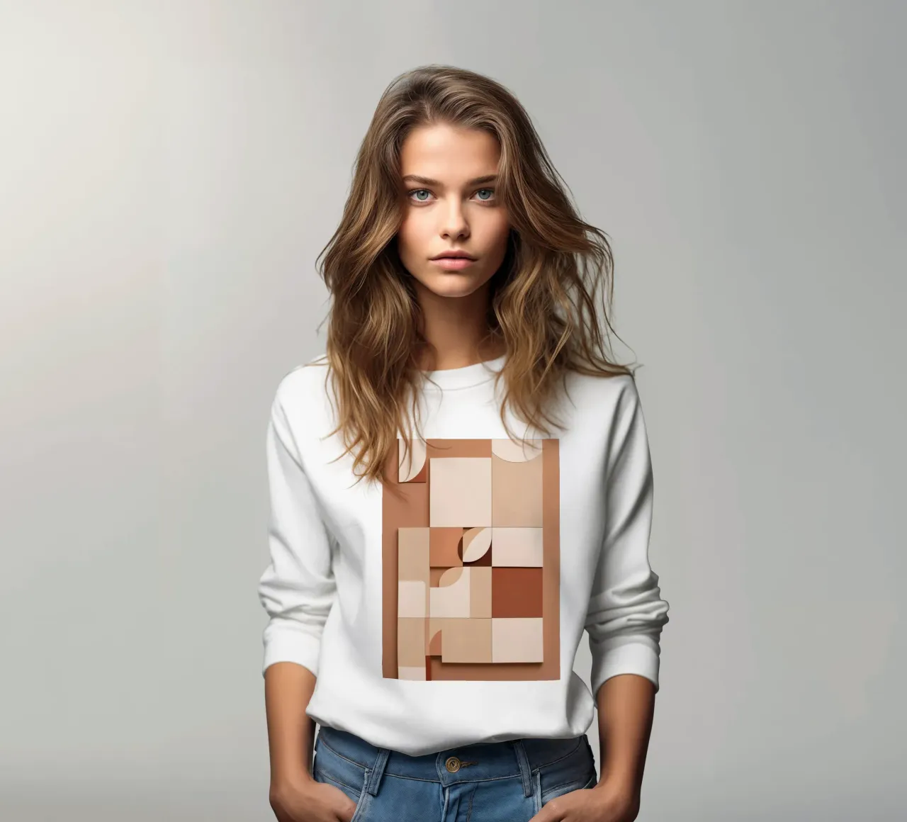 Abstract Composition of Squares and Circular Shapes sweatshirt by DesignDoodle