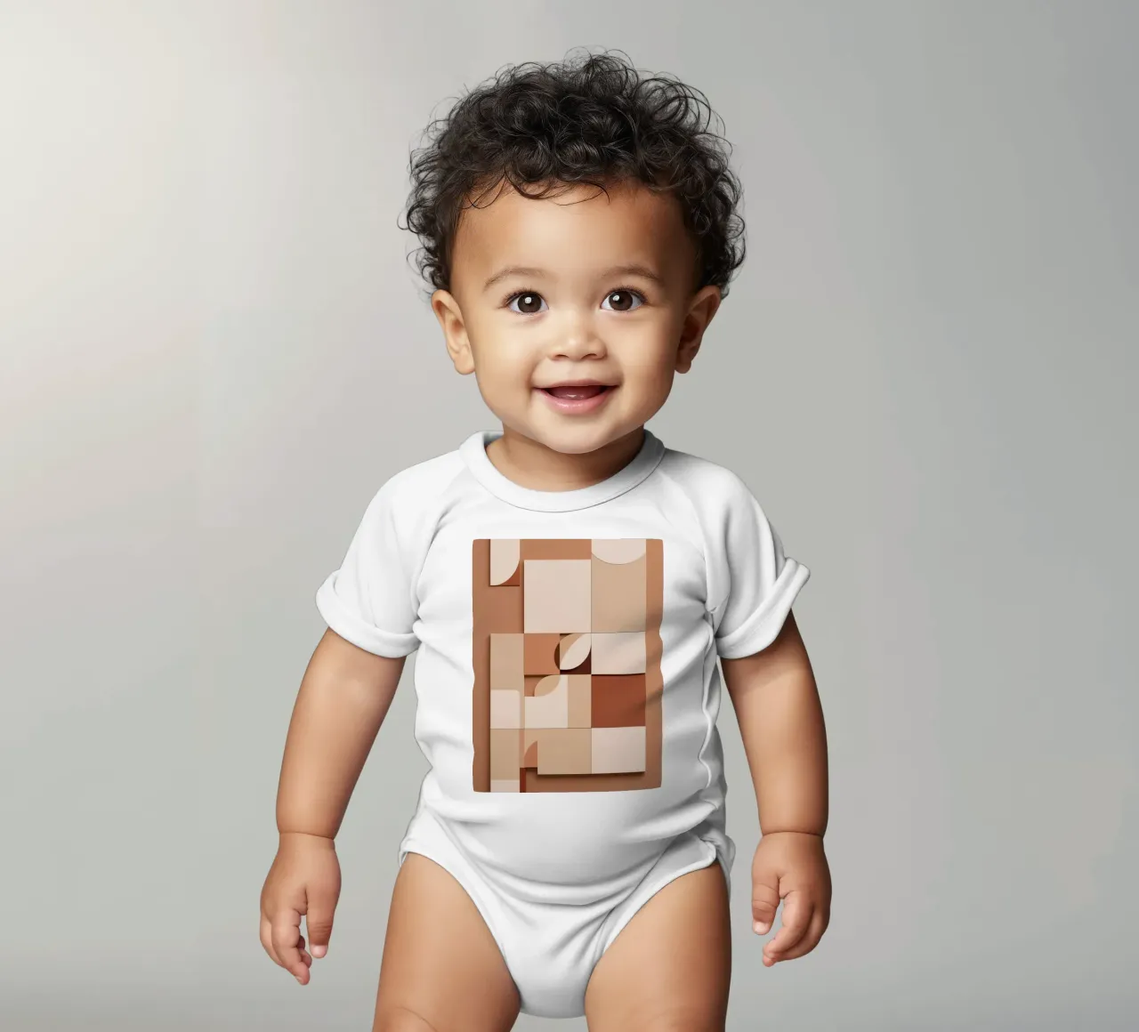 Abstract Composition of Squares and Circular Shapes short-sleeve baby romper by DesignDoodle