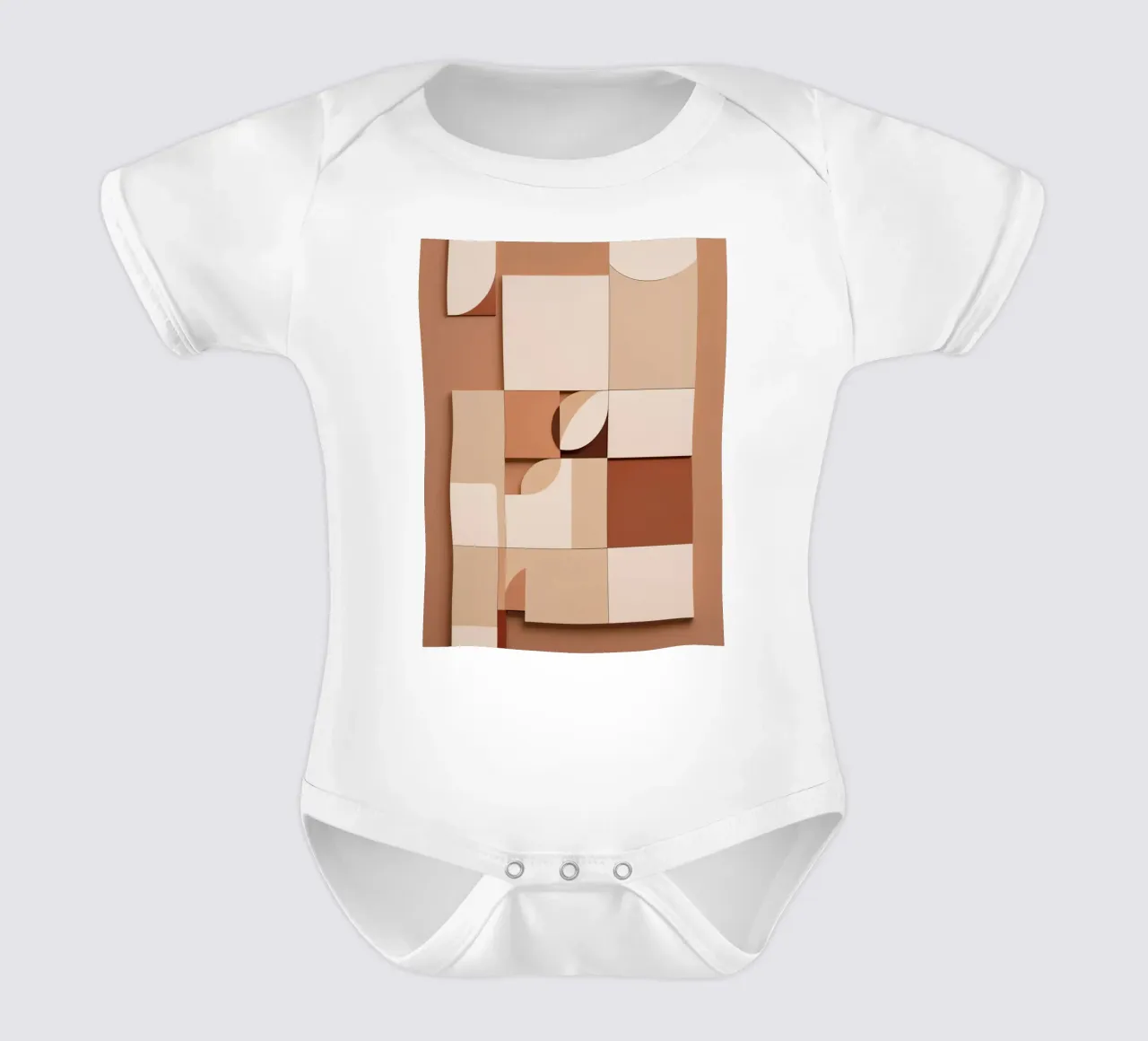 Abstract Composition of Squares and Circular Shapes short-sleeve baby romper by DesignDoodle
