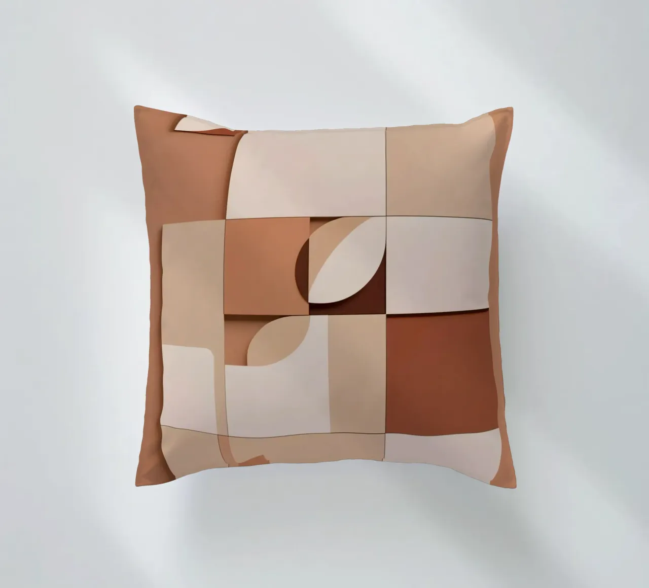 Abstract Composition of Squares and Circular Shapes decorative cushion by DesignDoodle