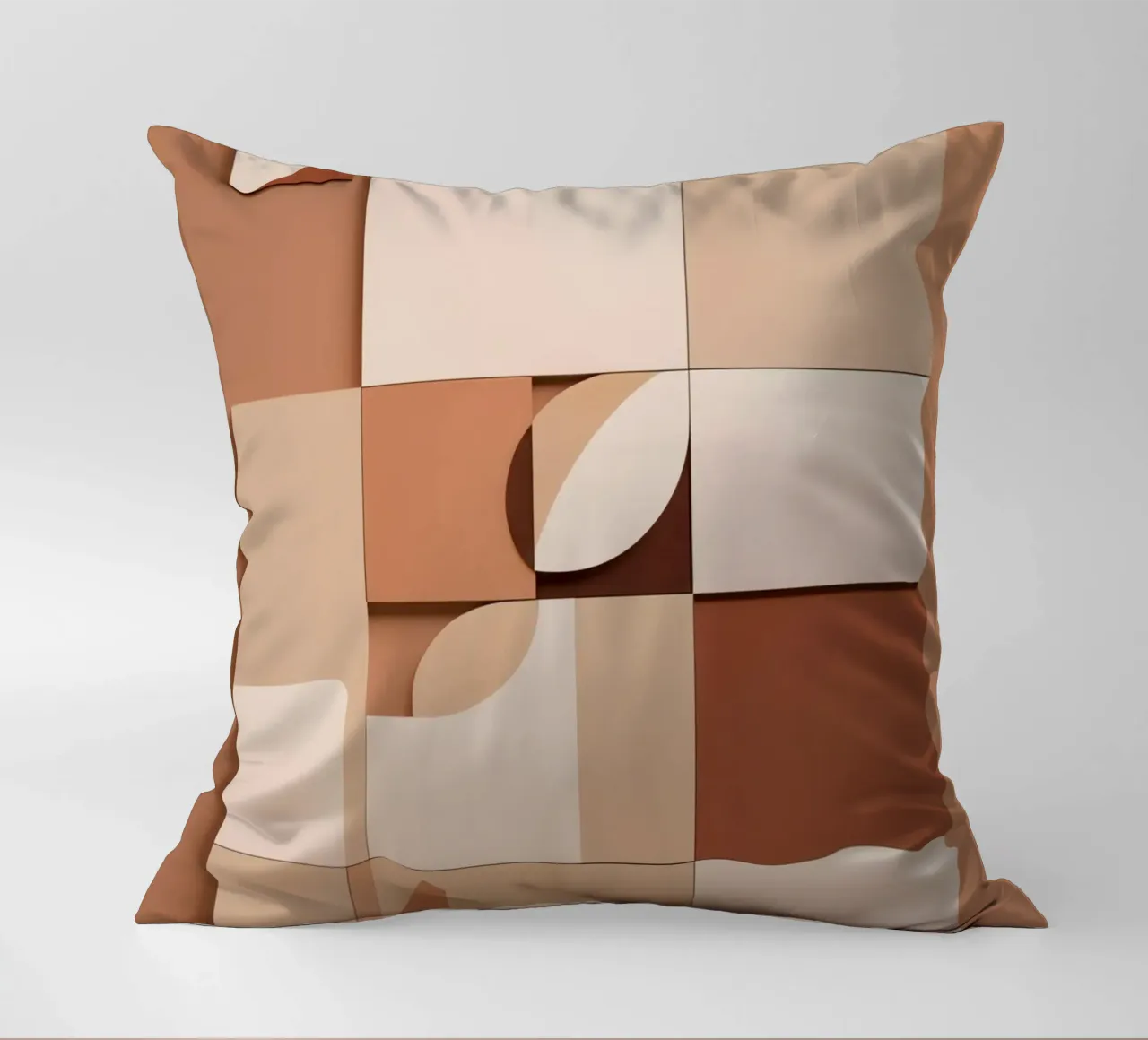 Abstract Composition of Squares and Circular Shapes decorative cushion by DesignDoodle