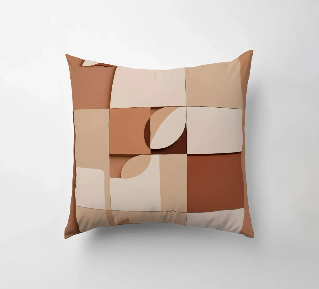 Abstract Composition of Squares and Circular Shapes decorative cushion by DesignDoodle