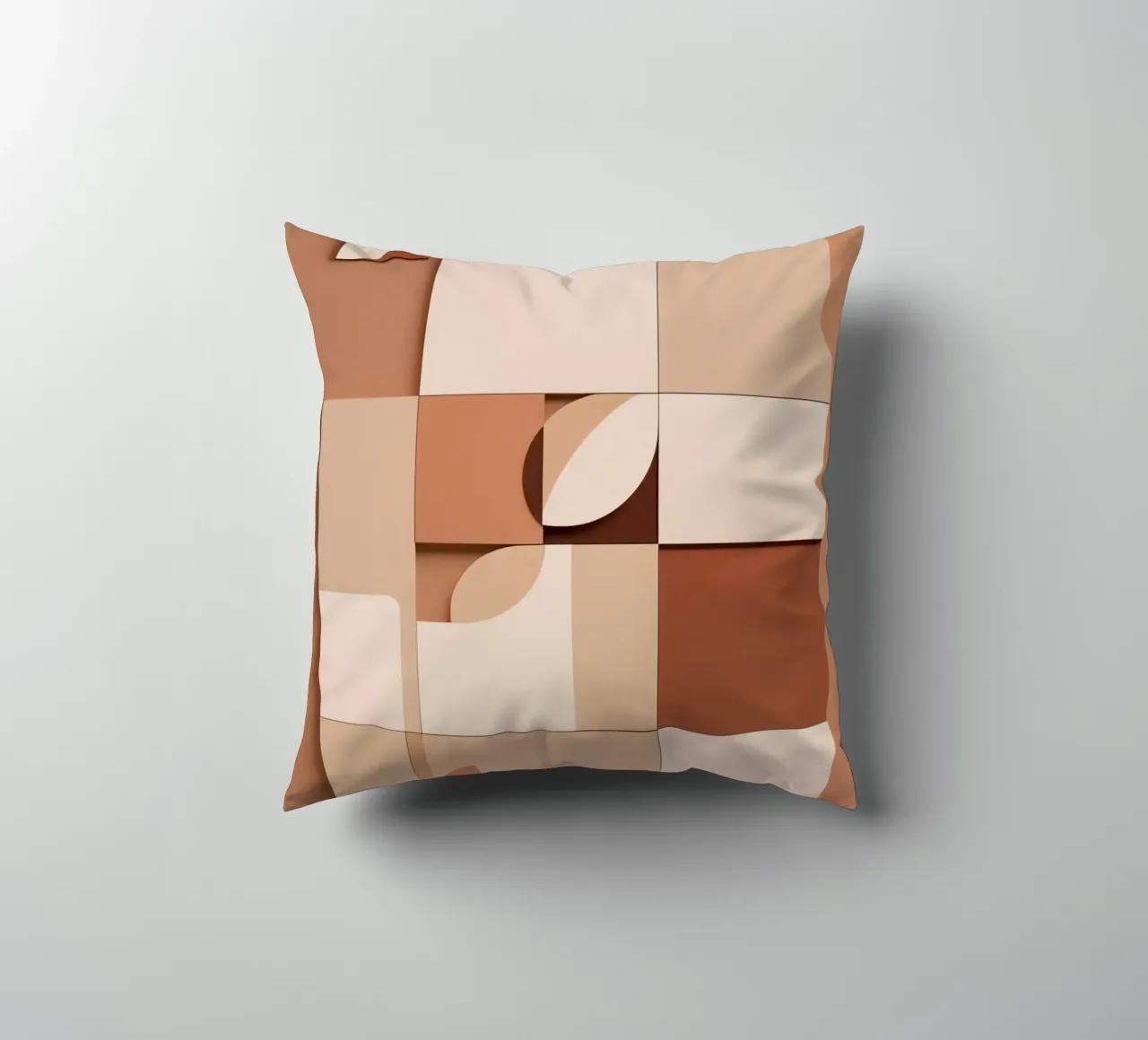 Abstract Composition of Squares and Circular Shapes decorative cushion by DesignDoodle