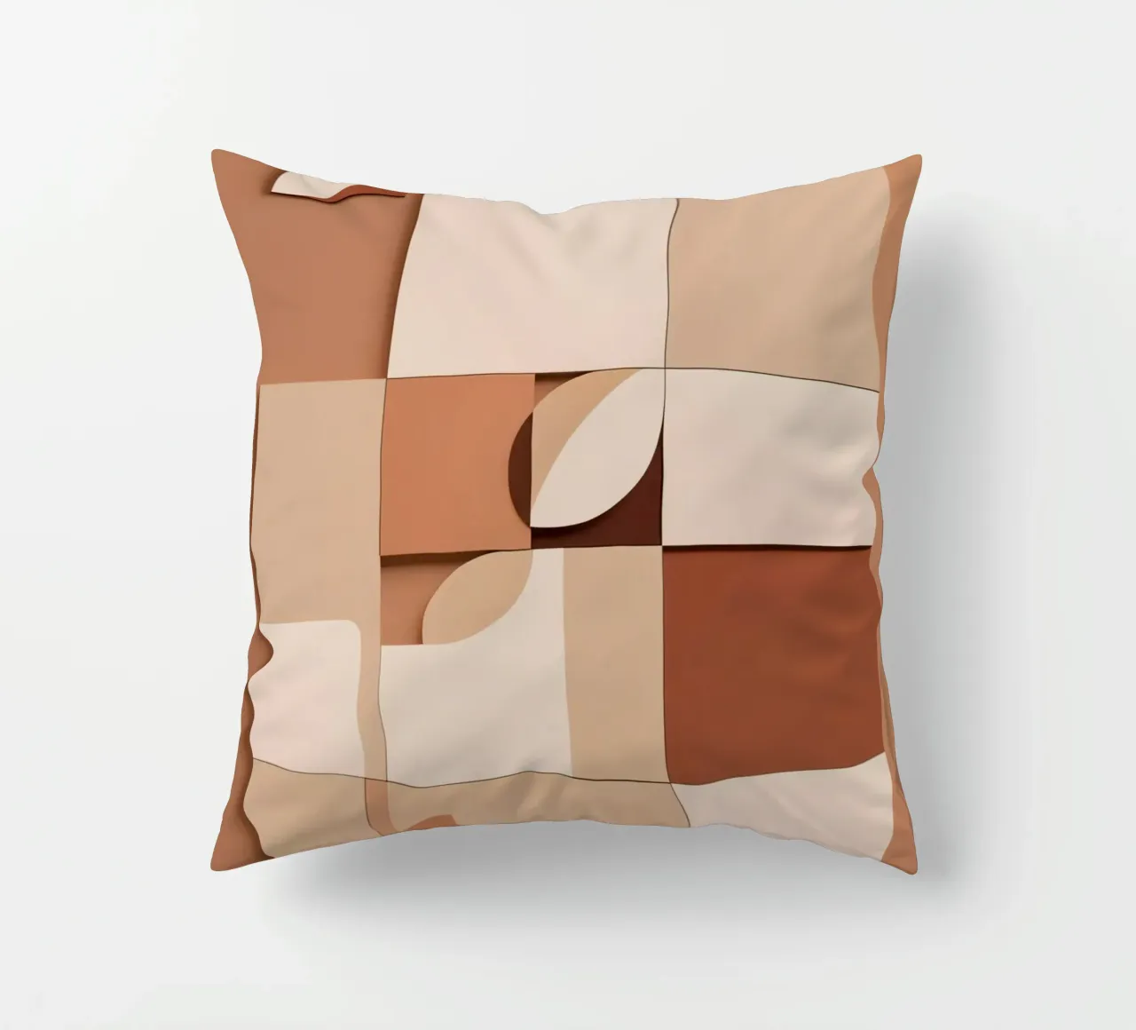 Abstract Composition of Squares and Circular Shapes decorative cushion by DesignDoodle