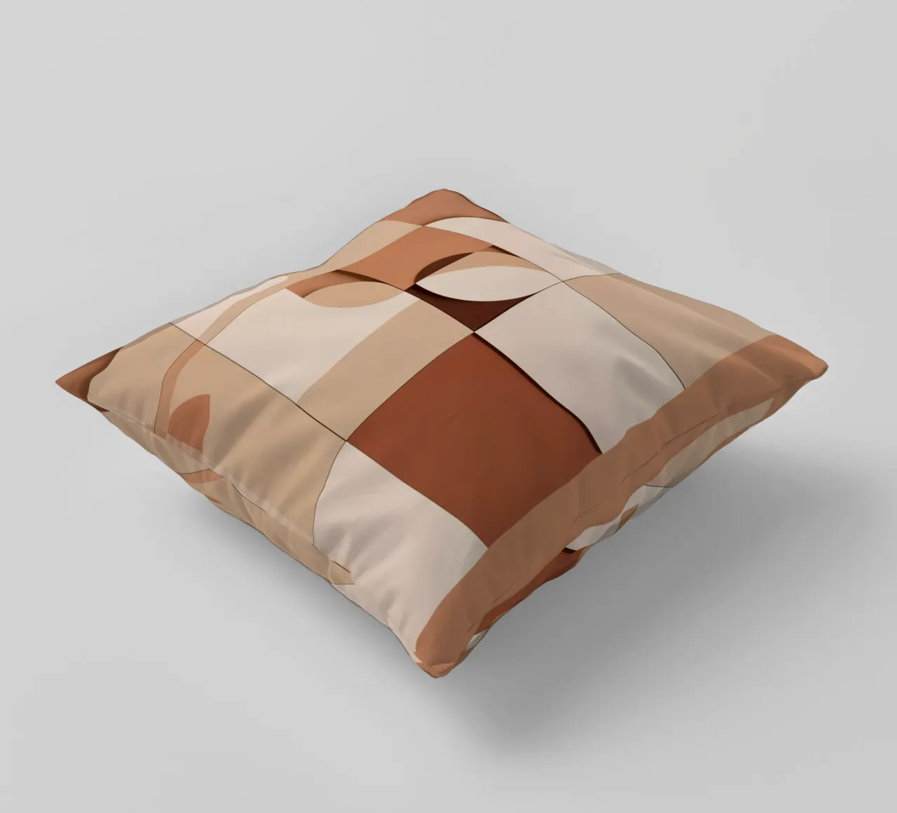 Abstract Composition of Squares and Circular Shapes decorative cushion by DesignDoodle