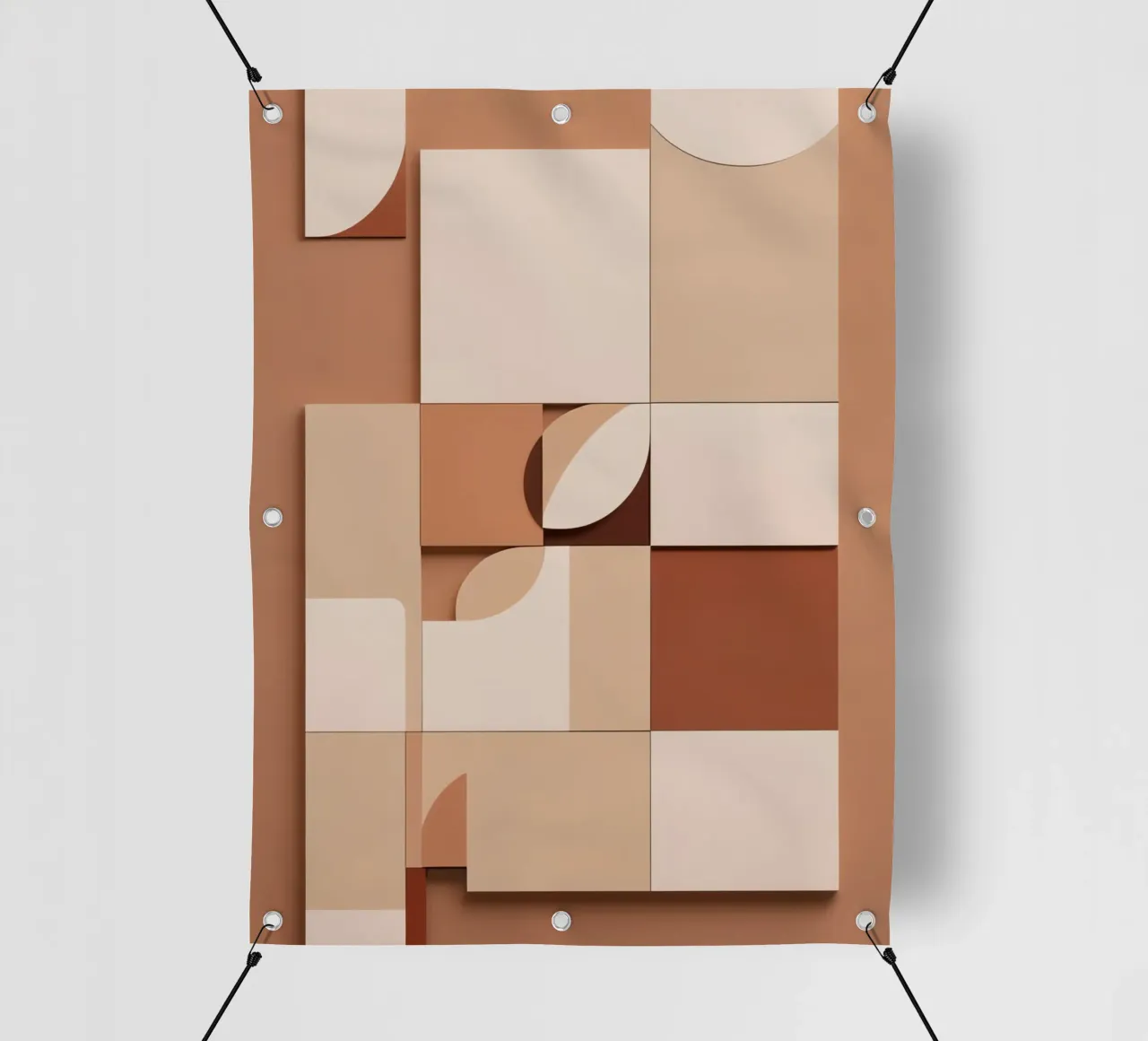 Composizione astratta di quadrati e forme circolari telo in pvc da DesignDoodle