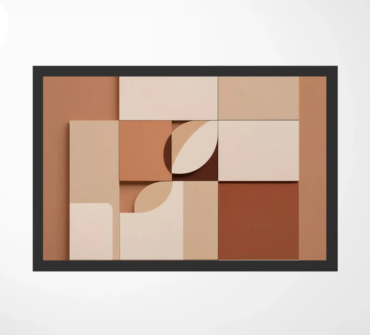 Abstract Composition of Squares and Circular Shapes doormat by DesignDoodle