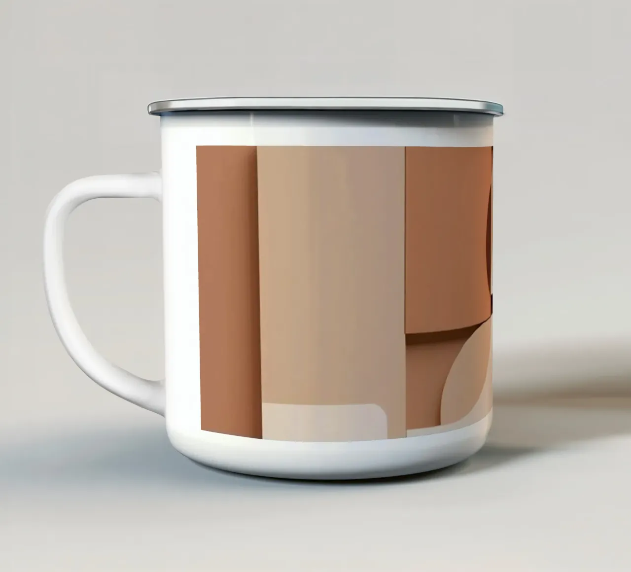 Composizione astratta di quadrati e forme circolari tazza in smalto da DesignDoodle