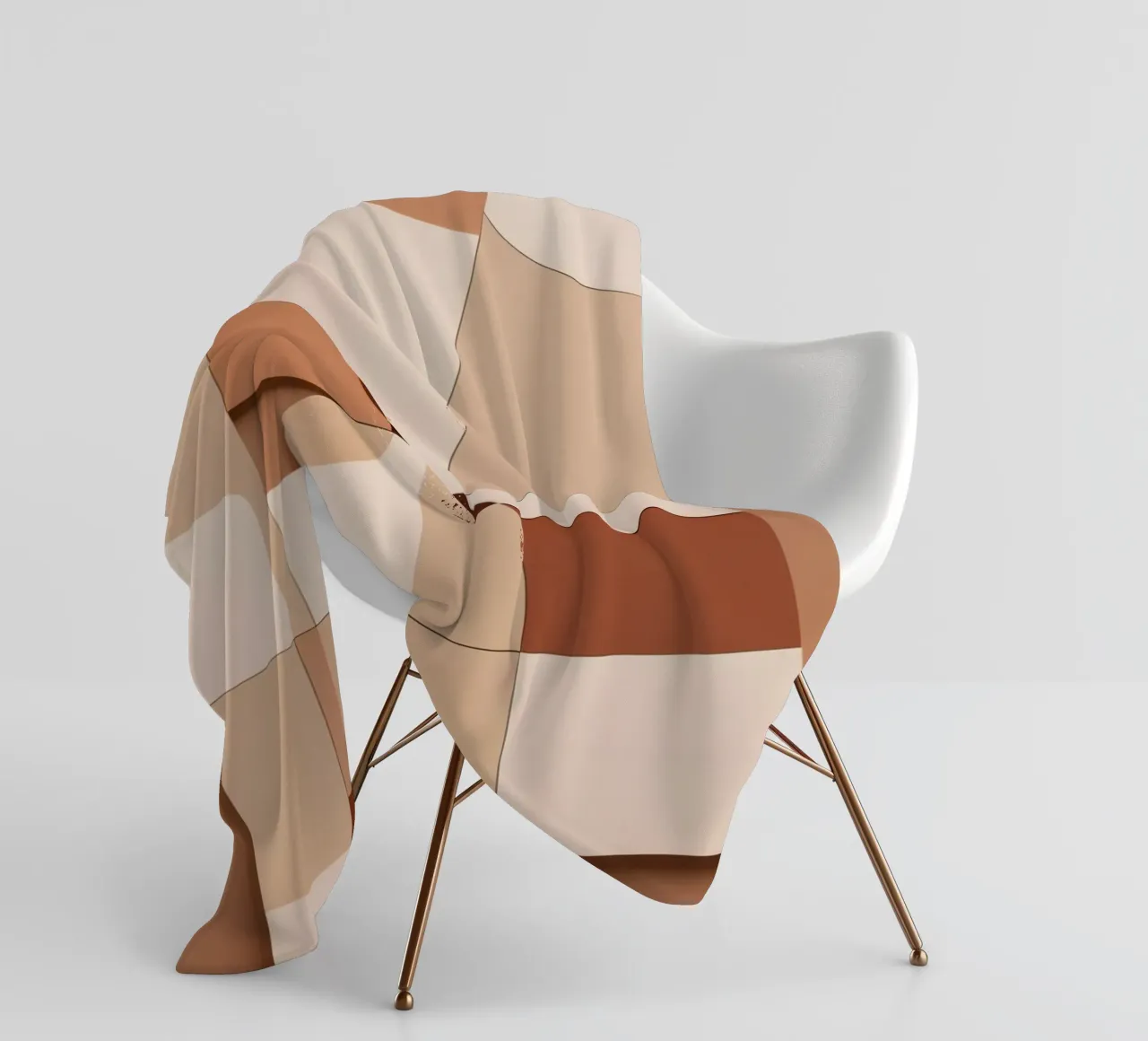 Abstract Composition of Squares and Circular Shapes fleece blanket by DesignDoodle