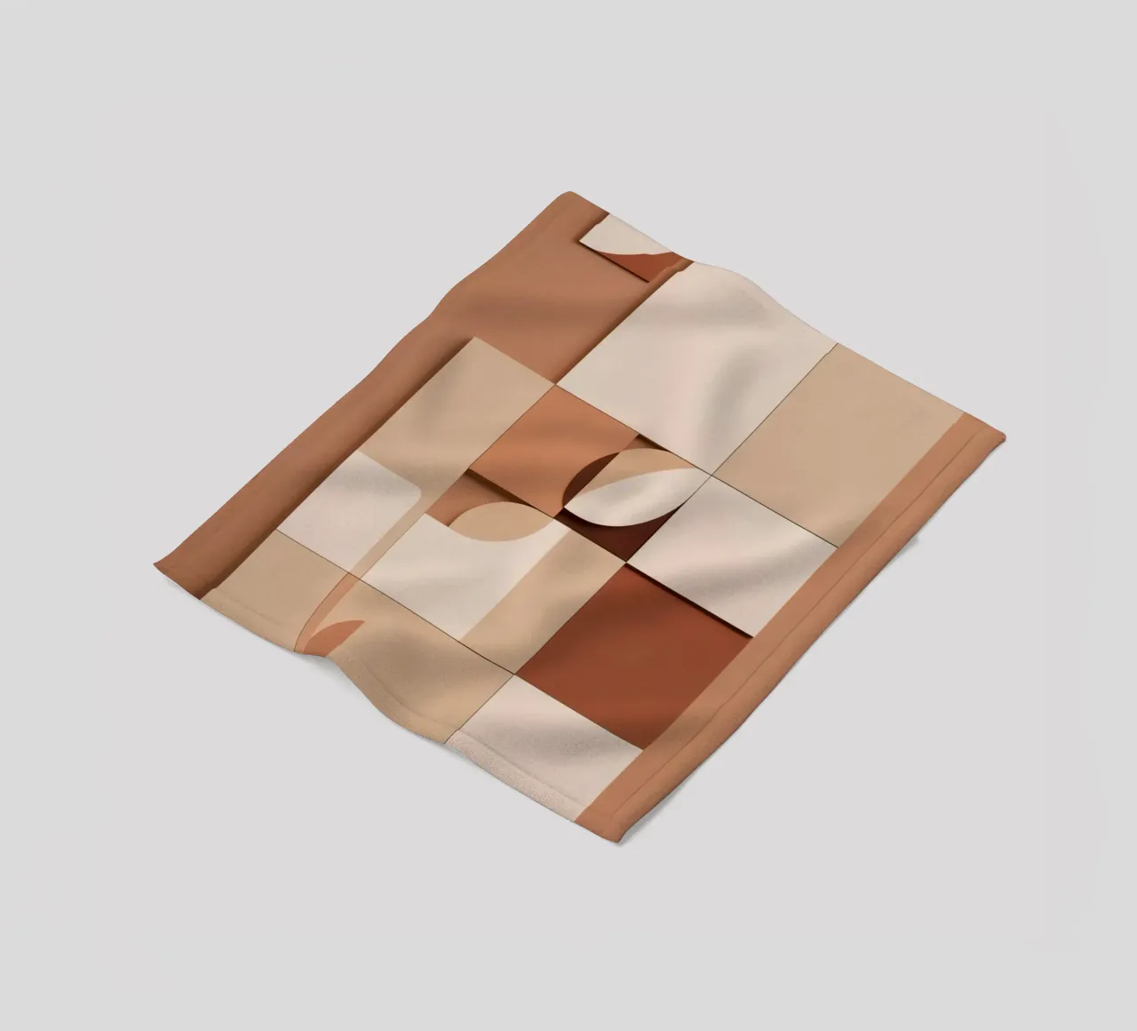 Abstract Composition of Squares and Circular Shapes fleece blanket by DesignDoodle