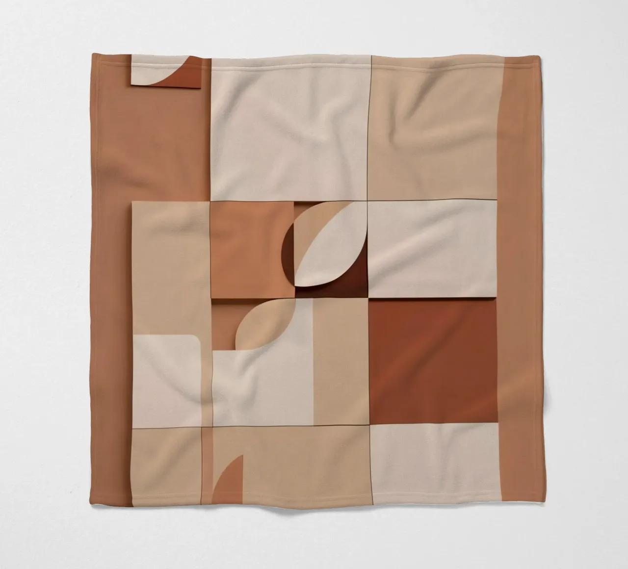 Abstract Composition of Squares and Circular Shapes fleece blanket by DesignDoodle