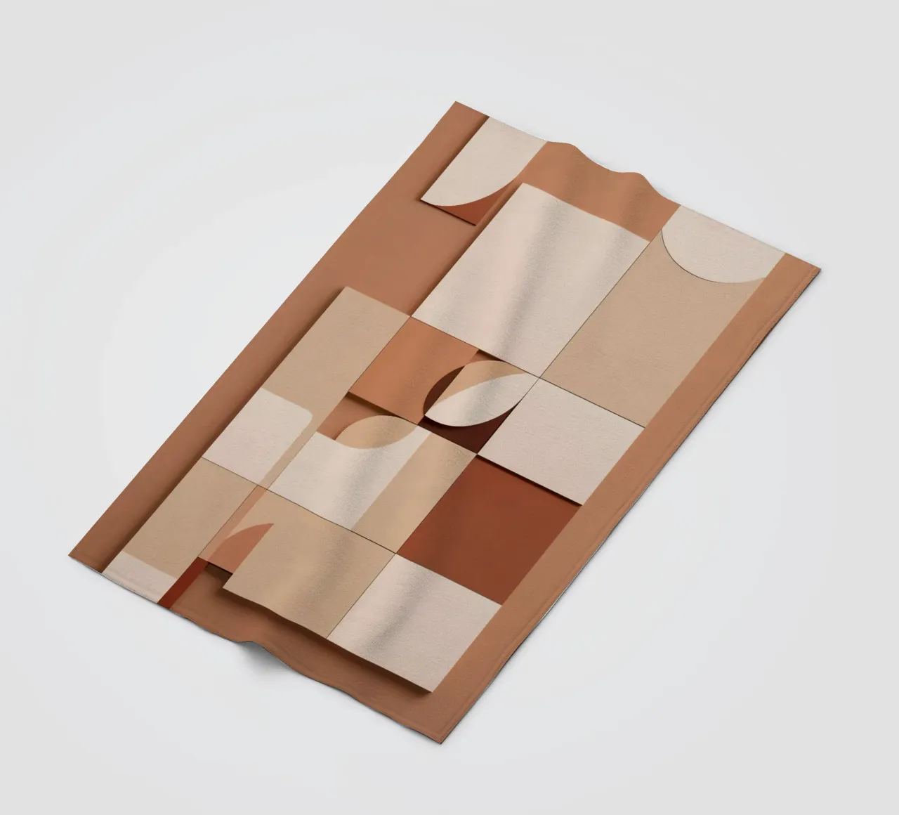 Abstract Composition of Squares and Circular Shapes fleece blanket by DesignDoodle