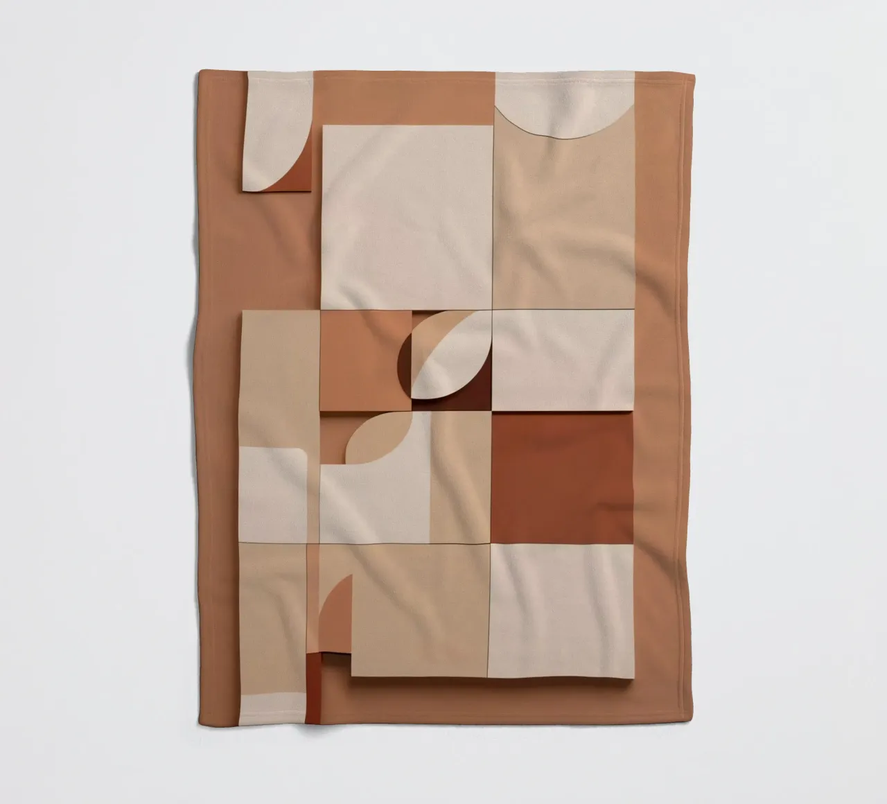 Abstract Composition of Squares and Circular Shapes fleece blanket by DesignDoodle