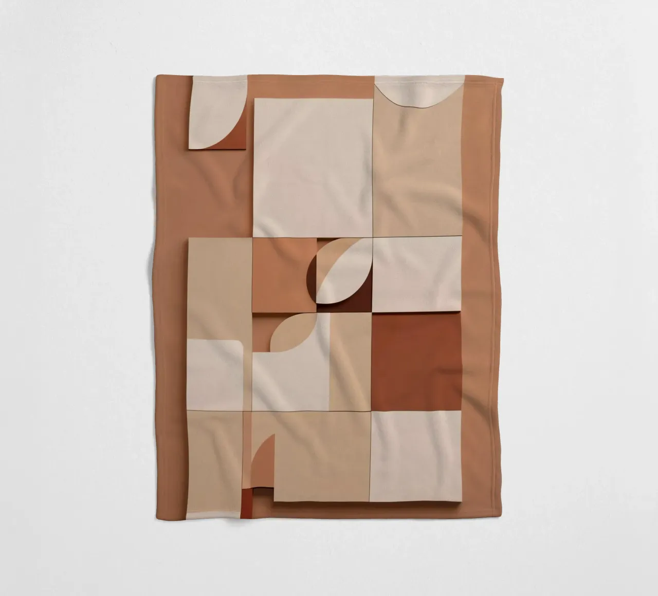 Abstract Composition of Squares and Circular Shapes fleece blanket by DesignDoodle