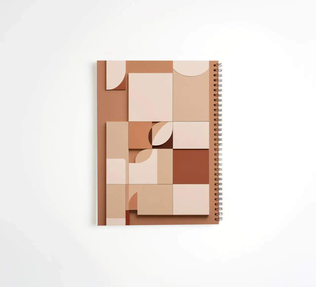 Abstract Composition of Squares and Circular Shapes spiral notebook by DesignDoodle