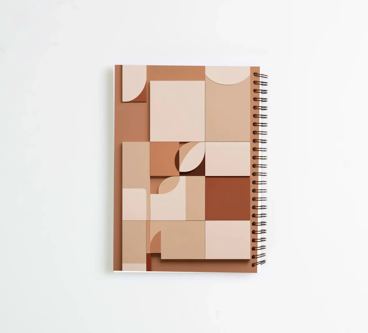 Abstract Composition of Squares and Circular Shapes spiral notebook by DesignDoodle