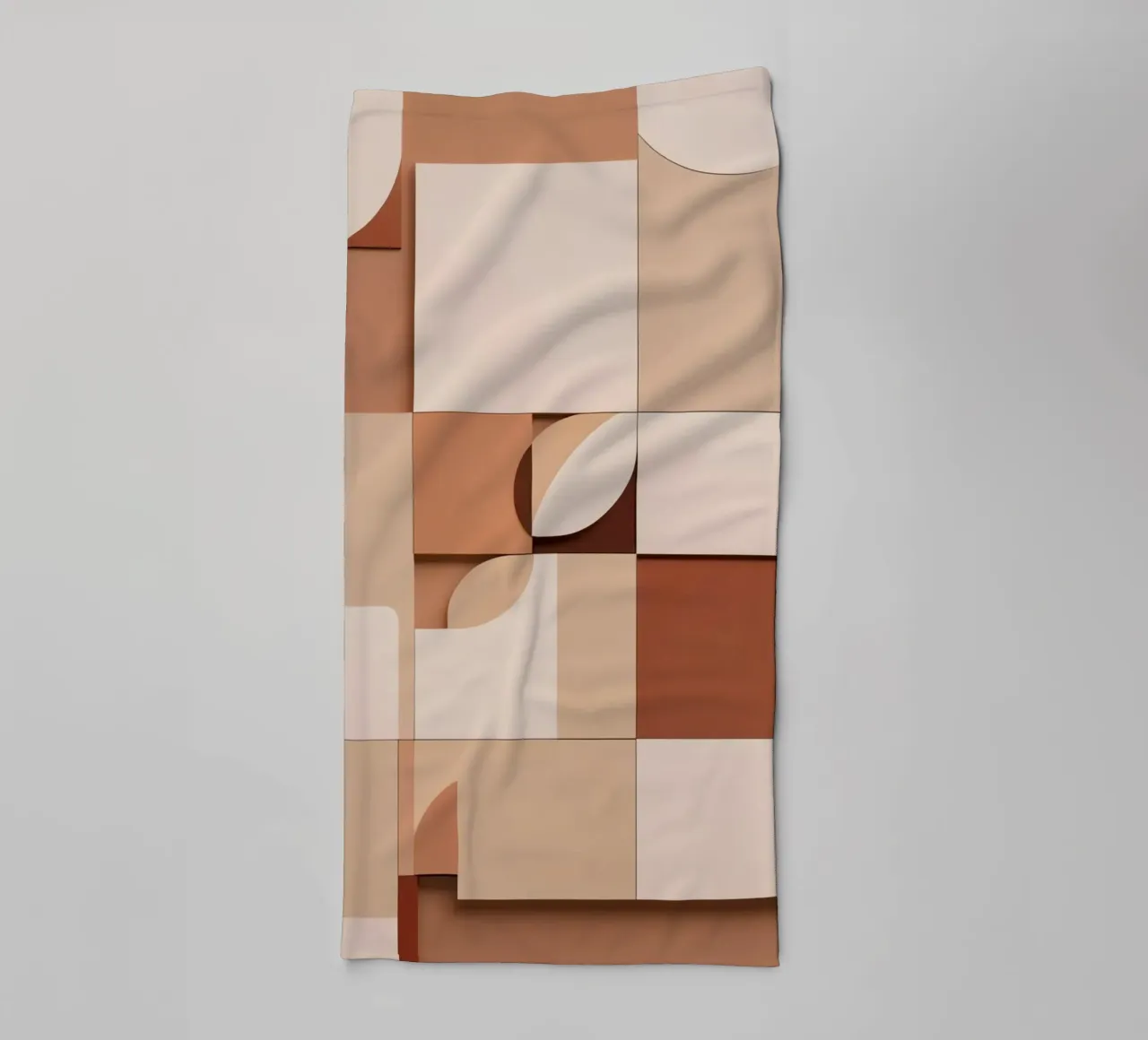 Abstract Composition of Squares and Circular Shapes towel by DesignDoodle
