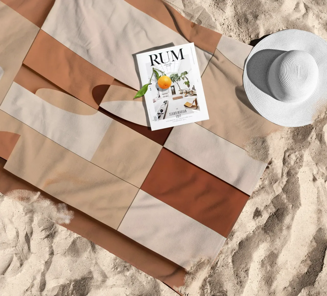 Abstract Composition of Squares and Circular Shapes beach towel by DesignDoodle