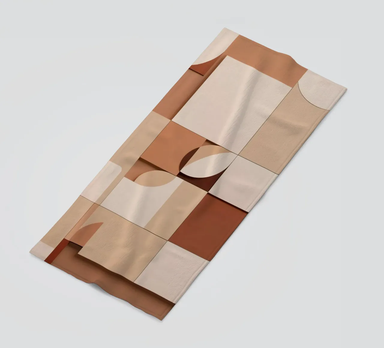 Abstract Composition of Squares and Circular Shapes beach towel by DesignDoodle