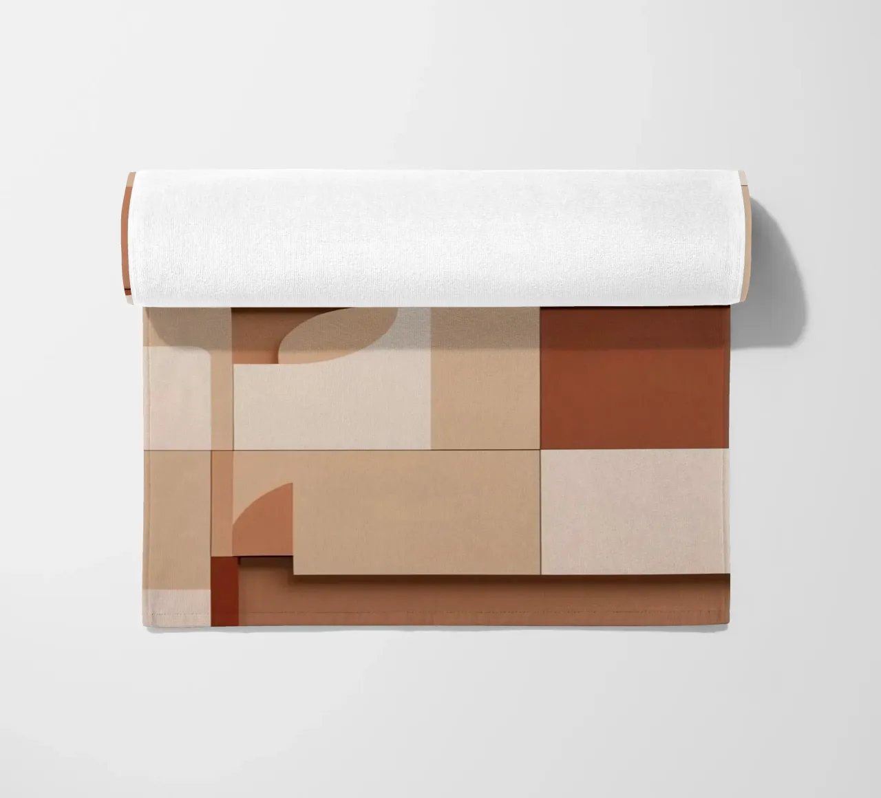 Abstract Composition of Squares and Circular Shapes beach towel by DesignDoodle