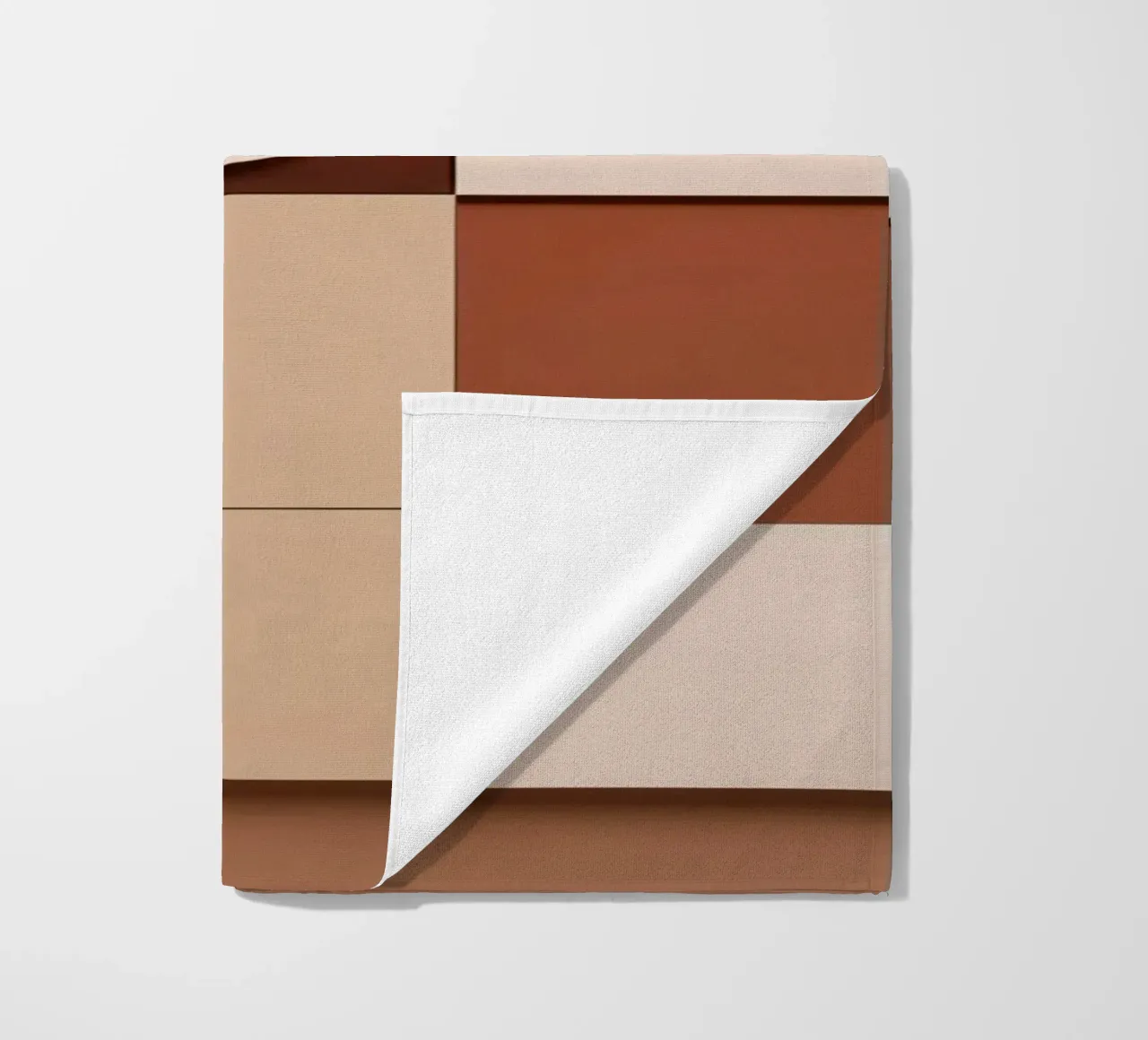 Abstract Composition of Squares and Circular Shapes beach towel by DesignDoodle