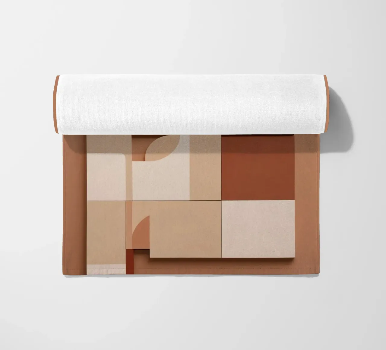 Abstract Composition of Squares and Circular Shapes beach towel by DesignDoodle