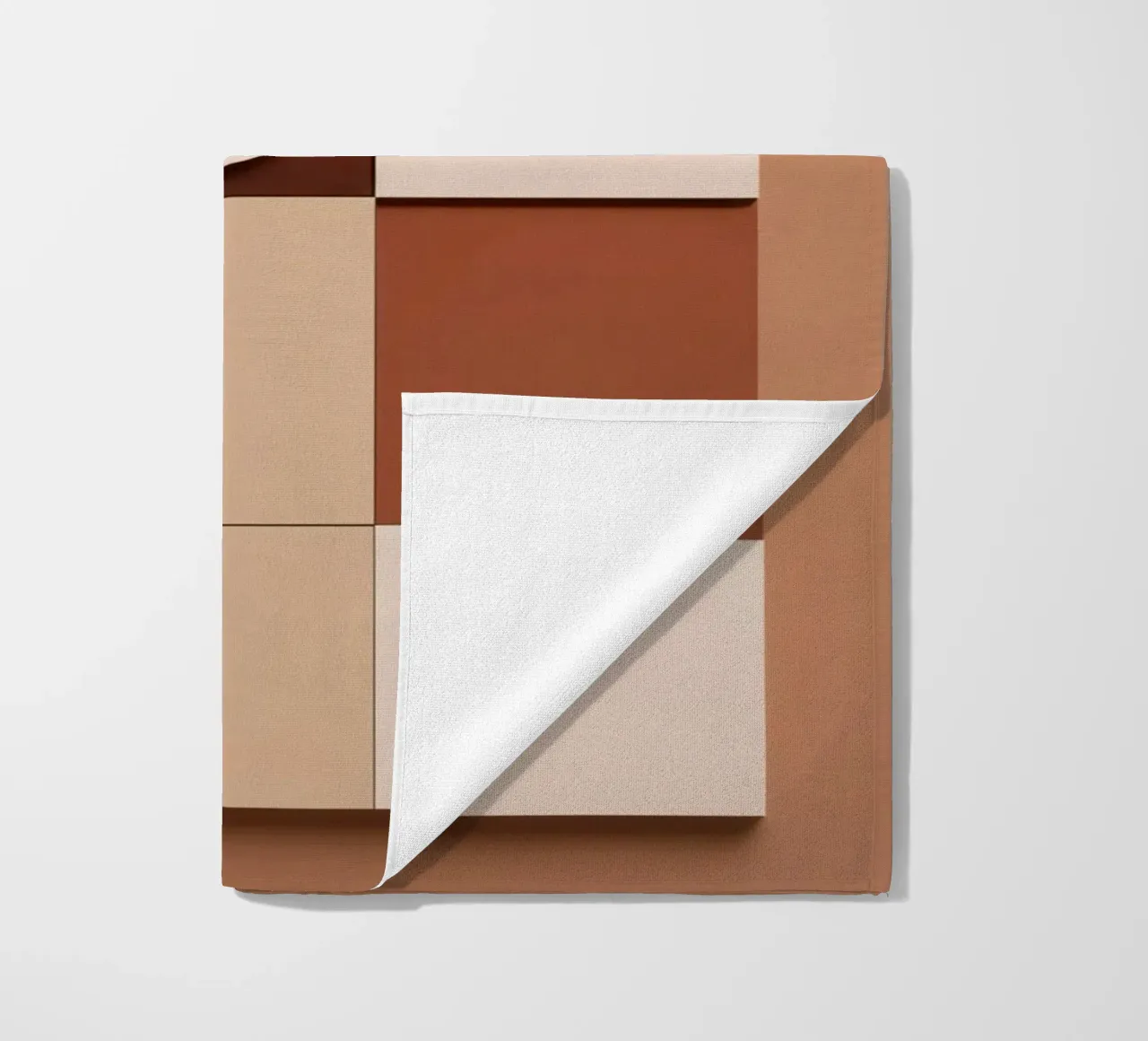 Abstract Composition of Squares and Circular Shapes beach towel by DesignDoodle