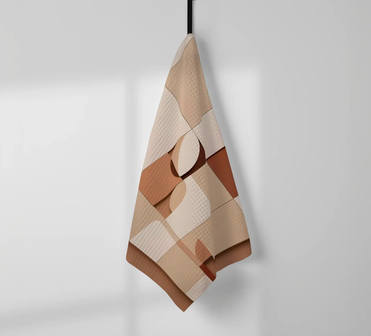 Abstract Composition of Squares and Circular Shapes tea towel by DesignDoodle