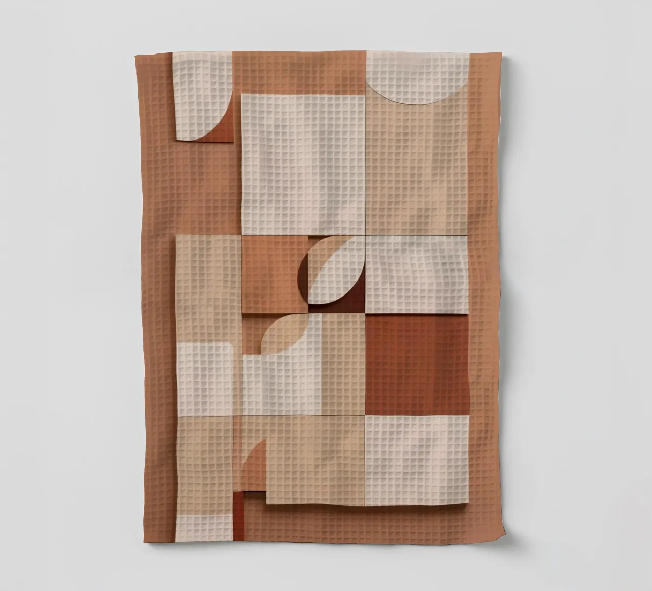Abstract Composition of Squares and Circular Shapes tea towel by DesignDoodle