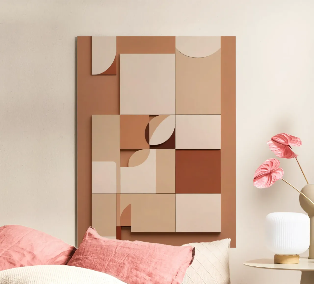 Abstract Composition of Squares and Circular Shapes alu-dibond by DesignDoodle