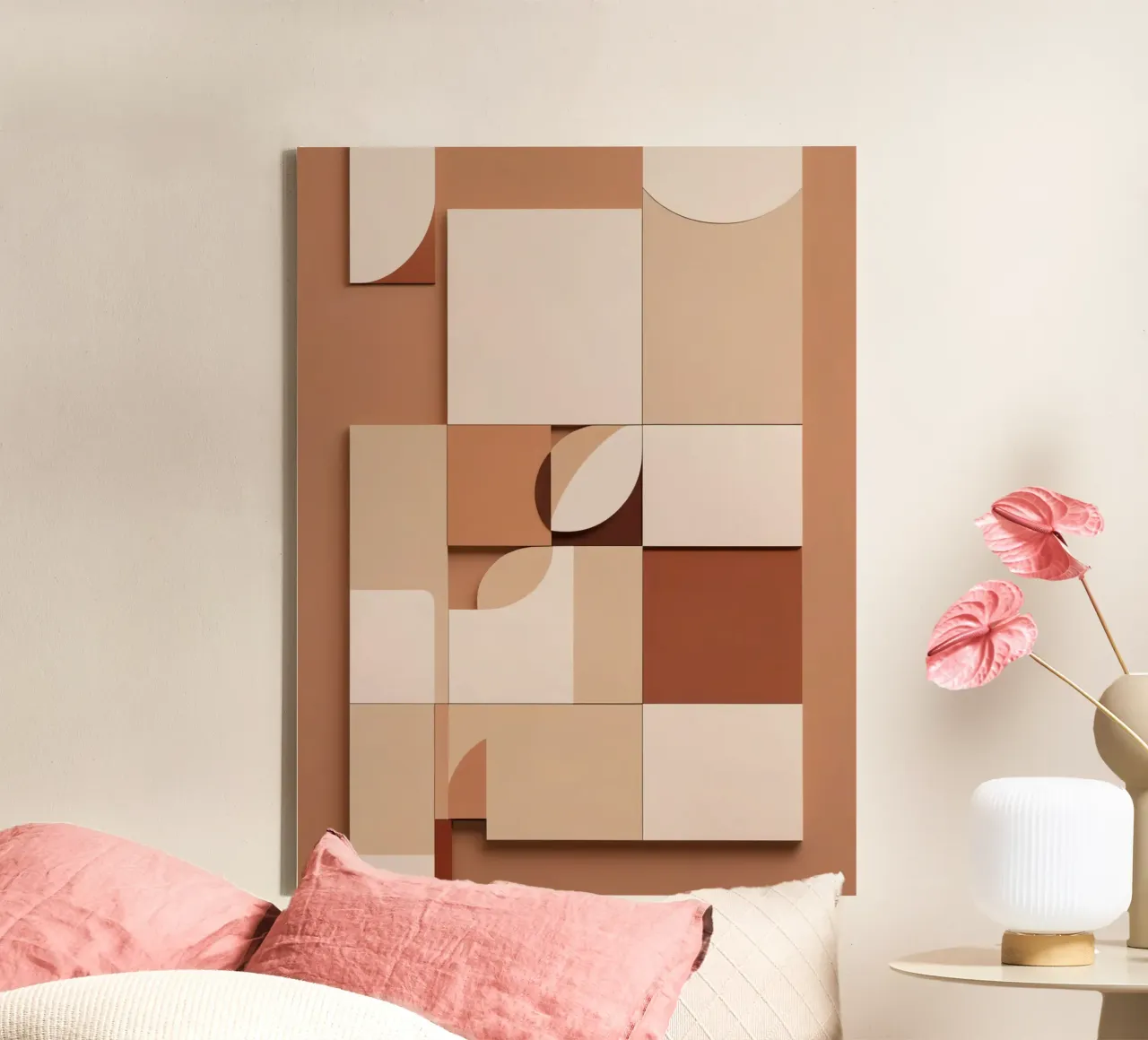 Abstract Composition of Squares and Circular Shapes canvas by DesignDoodle